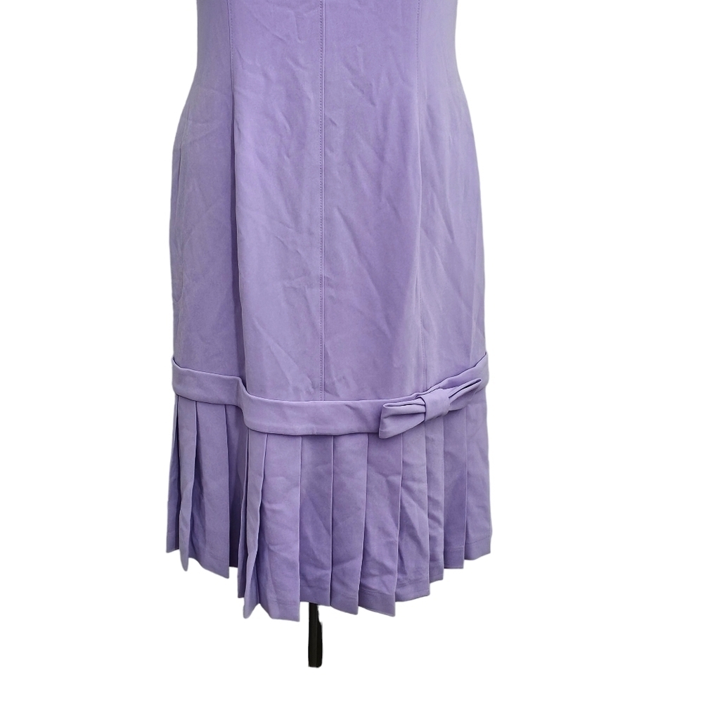 Ross Mayer Lilac Pleated Mini Dress Size 4 - Picture 6 of 12